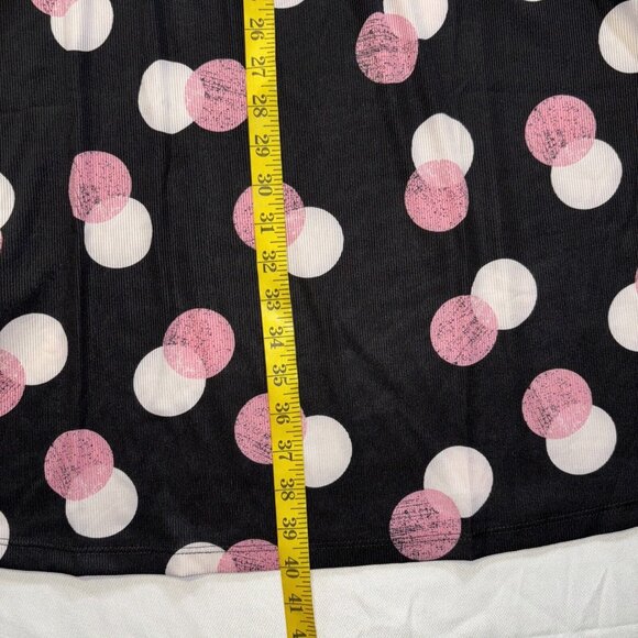 NWT LULAROE Jody Stretch Black Pink Polka Dot Summer Dress Pockets Sz XL - Picture 5 of 16